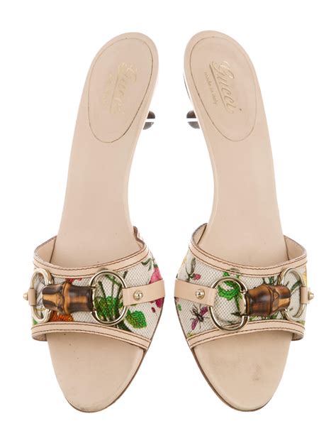 gucci flora sandals|Gucci floral slide sandals.